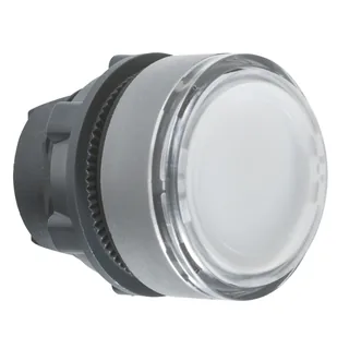 Leuchtdrucktaster, Frontelement, Harmony XB5, Kunststoff, 22mm, weiß, für universelle LED, für Einlegeschild, rastend