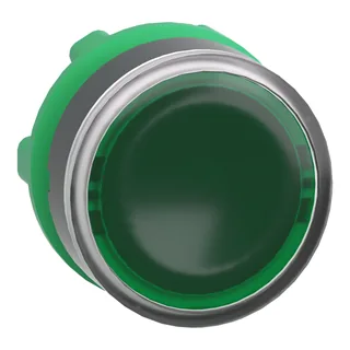 Leuchtdrucktaster, Frontelement, Harmony XB5, Kunststoff, 22mm, grün, unbeschriftet, für universelle LED, rastend