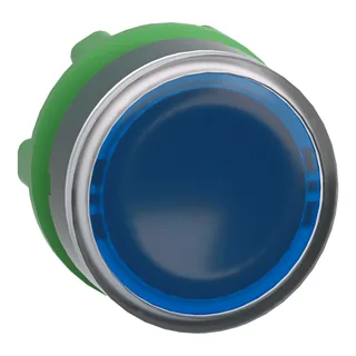Leuchtdrucktaster, Frontelement, Harmony XB5, Kunststoff, 22mm, blau, unbeschriftet, für universelle LED, rastend