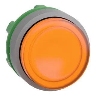 Leuchtdrucktaster, Frontelement, Harmony XB5, Kunststoff, 22mm, hellgrau, gelb, vorstehend, für universelle LED, rastend