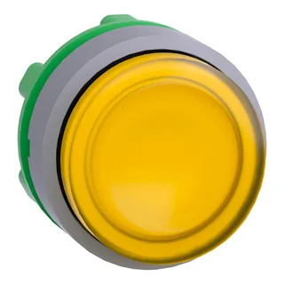 Leuchtdrucktaster, Frontelement, Harmony XB5, Kunststoff, 22mm, hellgrau, gelb, vorstehend, für universelle LED, rastend
