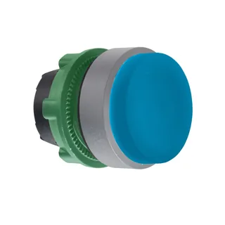 Drucktaster, Frontelement, Harmony XB5, Kunststoff, 22mm, hellgrau, blau, vorstehend, unbeschriftet, tastend