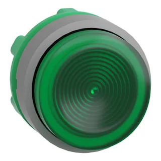 Leuchtdrucktaster, Frontelement, Harmony XB5, Kunststoff, 22mm, grün, vorstehend, für universelle LED, geriffelt