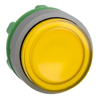 Leuchtdrucktaster, Frontelement, Harmony XB5, Kunststoff, 22mm, hellgrau, gelb, vorstehend, für universelle LED
