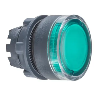 Leuchtdrucktaster, Frontelement, Harmony XB5, Kunststoff, 22mm, grün, für BA9s