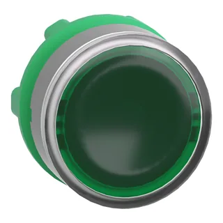 Leuchtdrucktaster, Frontelement, Harmony XB5, Kunststoff, 22mm, hellgrau, grün, für universelle LED