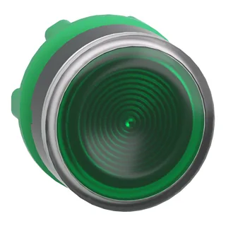 Leuchtdrucktaster, Frontelement, Harmony XB5, Kunststoff, 22mm, grün, für universelle LED, geriffelte Kalotte