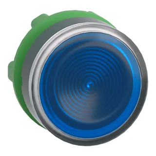 Leuchtdrucktaster, Frontelement, Harmony XB5, Kunststoff, 22mm, blau, für universelle LED, geriffelte Kalotte
