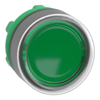 Leuchtdrucktaster, Frontelement, Harmony XB5, Kunststoff, 22mm, grün, für universelle LED, mit Schutzkappe