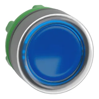 Leuchtdrucktaster, Frontelement, Harmony XB5, Kunststoff, 22mm, blau, für universelle LED, mit Schutzkappe