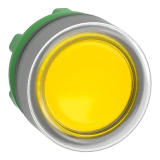 Leuchtdrucktaster, Frontelement, Harmony XB5, Kunststoff, 22mm, hellgrau, gelb, für universelle LED, mit Schutzkappe