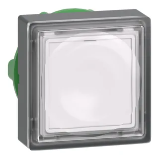 Leuchtdrucktaster, Frontelement, Harmony XB5, Kunststoff, 22mm, weiß, für universelle LED, für Einlegeschild, eckig