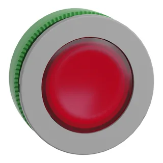 Leuchtdrucktaster, Frontelement, Harmony XB5F, Kunststoff, 30mm, hellgrau, rot, für universelle LED, für Einlegeschild