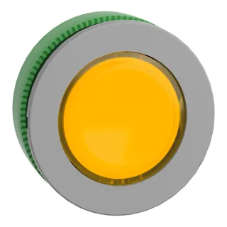 Leuchtdrucktaster, Frontelement, Harmony XB5F, Kunststoff, 30mm, hellgrau, orange, universelle LED, für Einlegeschild