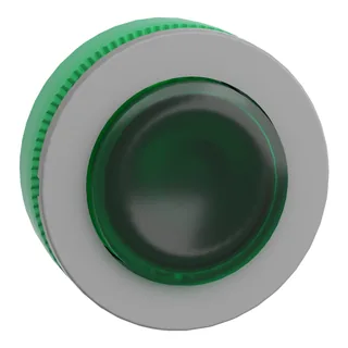 Leuchtdrucktaster, Frontelement, Harmony XB5F, Kunststoff, 30mm, hellgrau, grün, vorstehend, unbeschriftet, rastend