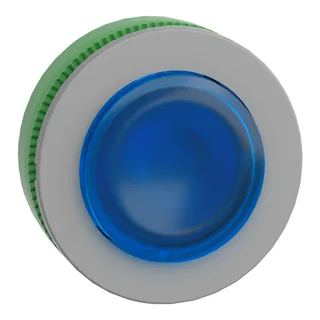 Leuchtdrucktaster, Frontelement, Harmony XB5F, Kunststoff, 30mm, hellgrau, blau, vorstehend, unbeschriftet, rastend