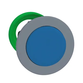 Drucktaster, Frontelement, Harmony XB5F, Kunststoff, 30mm, hellgrau, blau, vorstehend, unbeschriftet, rastend