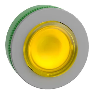 Leuchtdrucktaster, Frontelement, Harmony XB5F, Kunststoff, 30mm, hellgrau, gelb, vorstehend, unbeschriftet, rastend