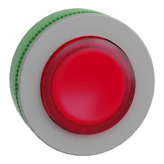 Leuchtdrucktaster, Frontelement, Harmony XB5F, Kunststoff, 30mm, hellgrau, rot, vorstehend, für universelle LED