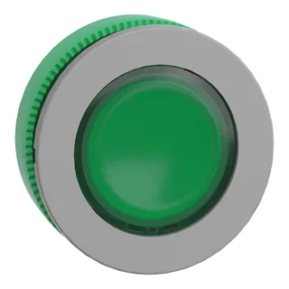Leuchtdrucktaster, Frontelement, Harmony XB5F, Kunststoff, 30mm, hellgrau, grün, für universelle LED