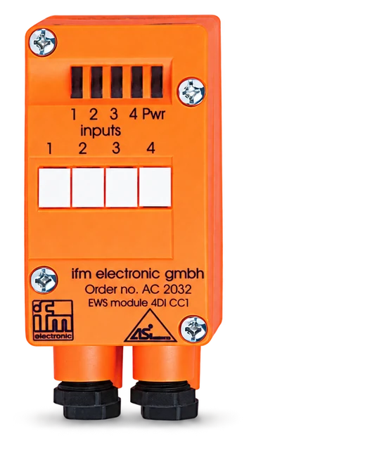 AC2032: AS-i Eingangsmodul; 102 x 45 x 50 mm; EMS/Module/4DI/CCT; Anschlussklemm