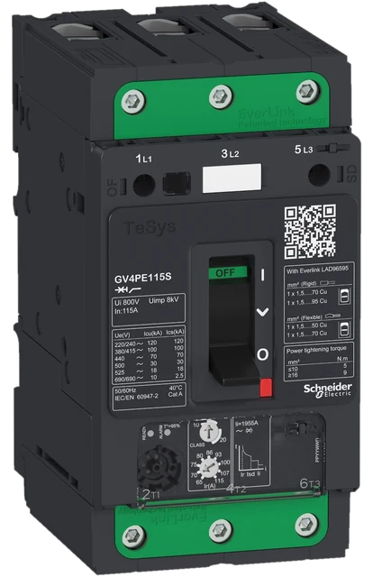 Motorschutzschalter TeSys GV4 - 25A 3P 50kA - EvLink - Kipphebel